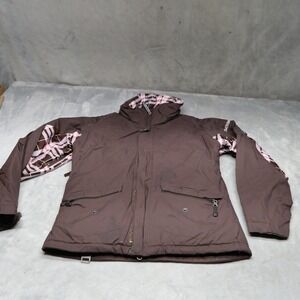Sessions Jacket Womens Small Brown Plaid Ski Snow Winter Waterproof Technical